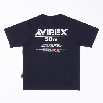 AVIREX アビレックス Tシャツ 半袖T メンズ 5234005 50周年記念Tシャツ HALF CENTURY ANNIV TEE半袖 トップス プリントT の画像