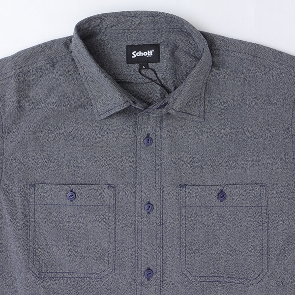 Schott ショット 5920003 COTTON COVERT SHIRT メンズ ワークシャツ シャンブレーシャツの画像