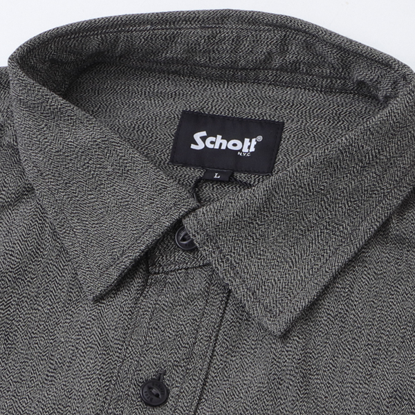 Schott ショット 5920003 COTTON COVERT SHIRT メンズ ワークシャツ シャンブレーシャツの画像