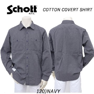Schott ショット 5920003 COTTON COVERT SHIRT メンズ ワークシャツ シャンブレーシャツの画像