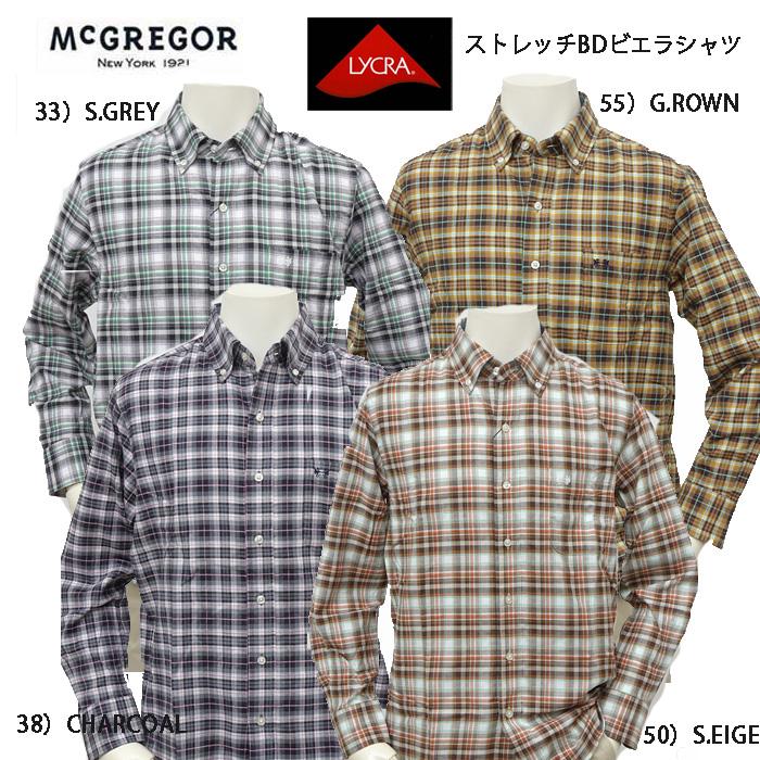 40％OFF　メンズ　マクレガー ビエラBDシャツ　快適ストレッチライクラッファイバー　111174612 LYCRA 快適伸縮機能 綿95％　ポリウレタン5％ M,L,XL　メンズシャツ　秋冬の画像