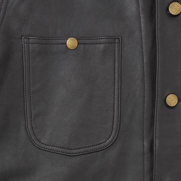 Lee LM9903 レザー　ロコジャケット 175）Black　羊革　レザー　カバーオール　ハーフジャケット　Loco Jacketの画像
