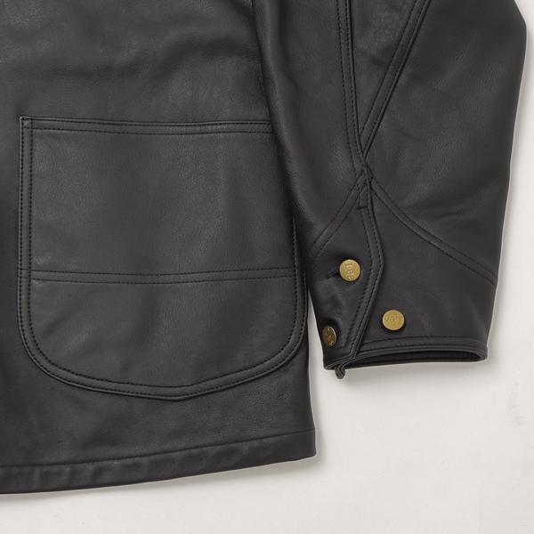 Lee LM9903 レザー　ロコジャケット 175）Black　羊革　レザー　カバーオール　ハーフジャケット　Loco Jacketの画像