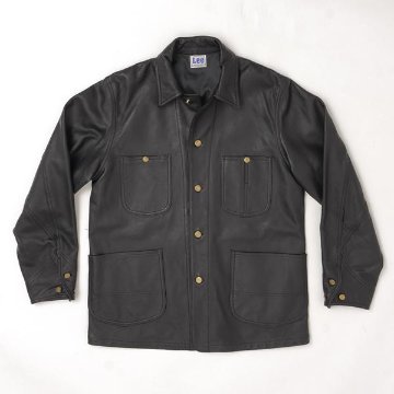 Lee LM9903 レザー　ロコジャケット 175）Black　羊革　レザー　カバーオール　ハーフジャケット　Loco Jacketの画像
