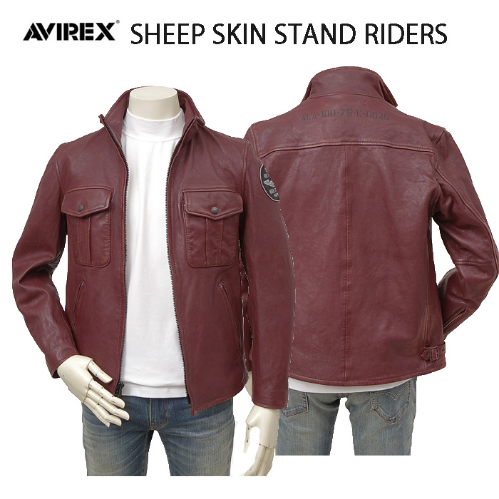 AVIREX アビレックス 5250012 SHEEP SKIN STAND RIDERS  レザー 羊革 メンズ アウター シープレザー の画像