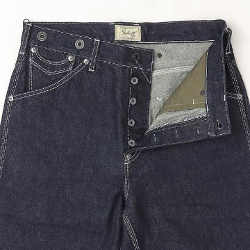 SCHOTT ショット FIRE PROOF WIDE DENIM 782-5911005 14.5oz Denim ワイドストレート ボタンフライ ドーナツボタンの画像
