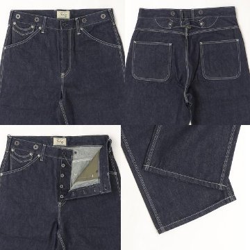 SCHOTT ショット FIRE PROOF WIDE DENIM 782-5911005 14.5oz Denim ワイドストレート ボタンフライ ドーナツボタンの画像