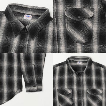 Lee リー LM8547 ネルワークシャツ オンブレチェック メンズ トップス 秋 冬 の画像