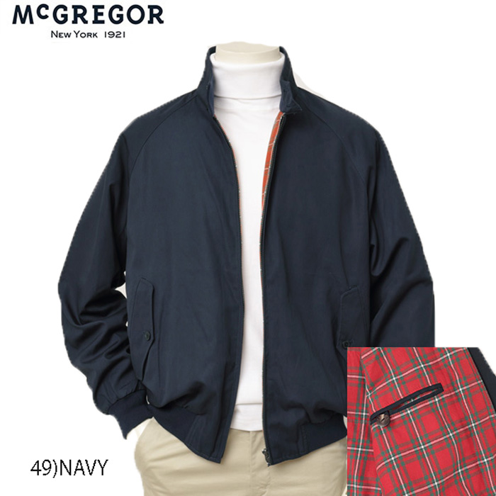 マクレガー、メンズ スイングトップ ブルゾン　NEWモデルハーキュラス　111115001 49）ネイビー　裏地　レッドタータンチェック　撥水加工仕様　の画像