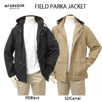 マクレガー、メンズ 111115605 フィールドパーカージャケット 39）Black　52）Camel マウンテンパーカー　コート　ジャケット　紳士ハーフジャケット　ブルゾンの画像