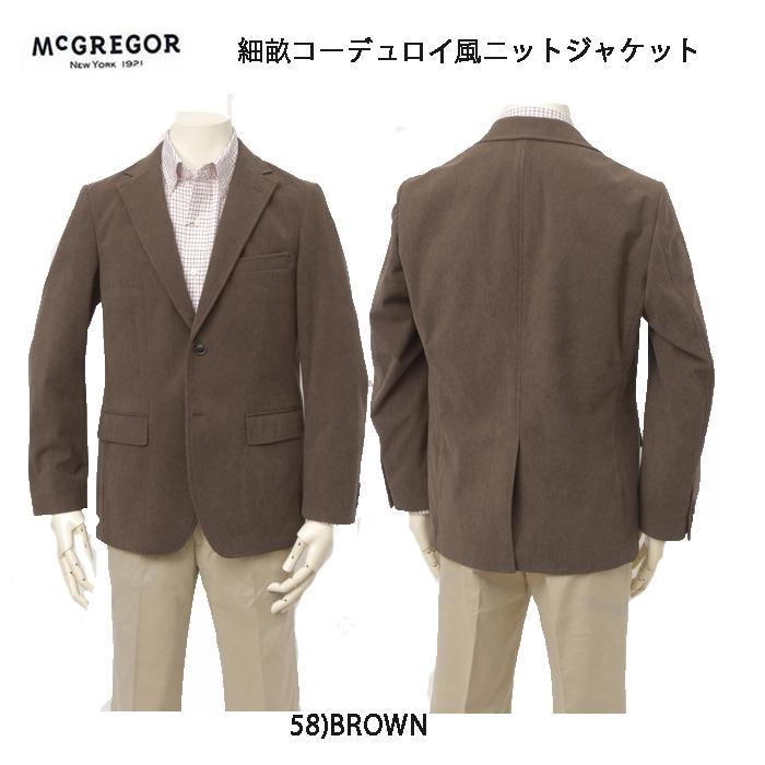 McGREGOR マックレガー 111245604 細畝コーデユロイ風 ソフト ジャケット テーラード 紳士ブレザー 羽織 ジャケット ブレザー　　の画像