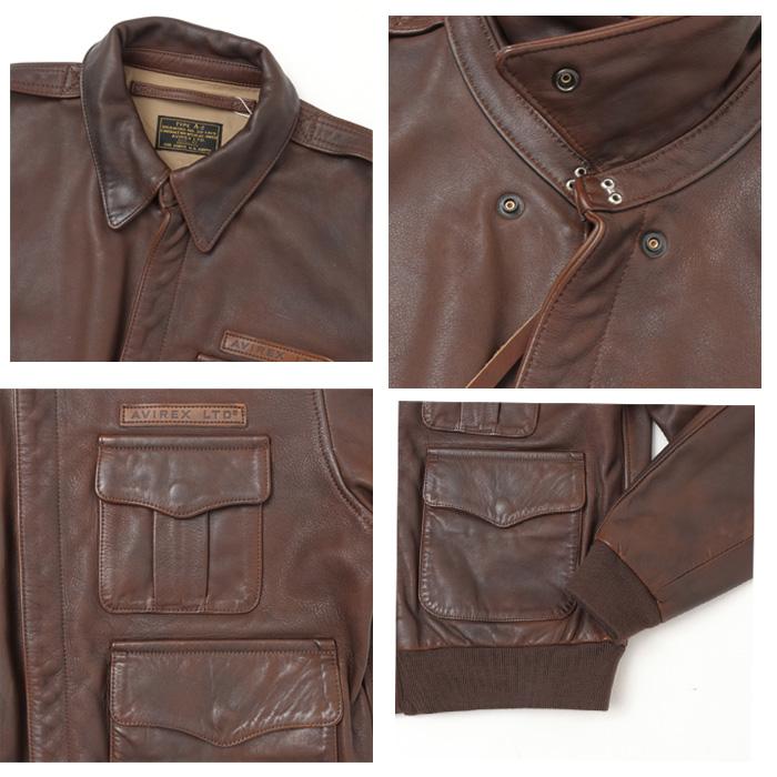 AVIREX アビレックス A-2 カスタム  783-5250006 50th ANNIVERSARY  CUSTOM & PAINTED A-2  58)BROWN 牛革 レザージャケットブルゾンの画像