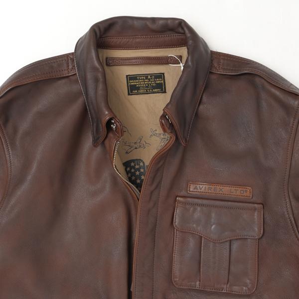 AVIREX アビレックス A-2 カスタム  783-5250006 50th ANNIVERSARY  CUSTOM & PAINTED A-2  58)BROWN 牛革 レザージャケットブルゾンの画像