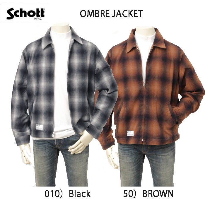 Schott ショット 5252005 オンブレジップアップ ジャケット メンズ アウター フランネル 秋 冬 の画像