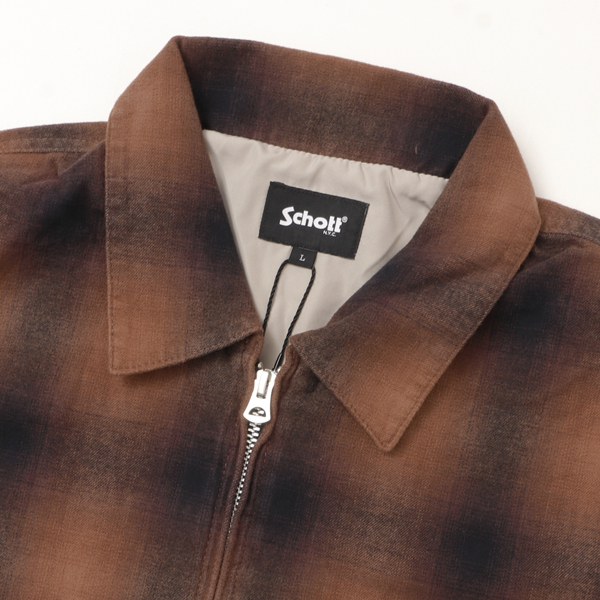 Schott ショット 5252005 オンブレジップアップ ジャケット メンズ アウター フランネル 秋 冬 の画像