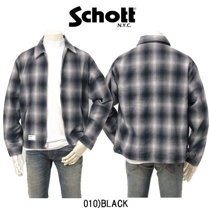 Schott ショット 5252005 オンブレジップアップ ジャケット メンズ アウター フランネル 秋 冬 の画像