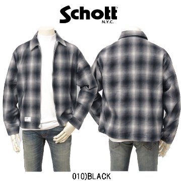 Schott ショット 5252005 オンブレジップアップ ジャケット メンズ アウター フランネル 秋 冬 の画像