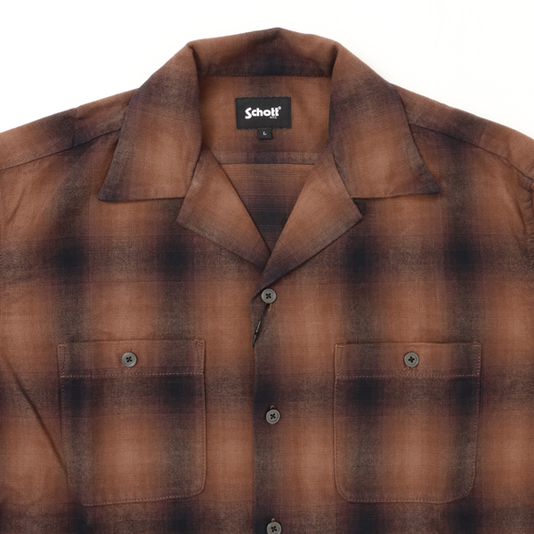Schott ショット 5220004 オンブレ フランネル チェッ ク シャツ メンズ トップス 秋冬 コットンの画像