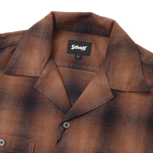 Schott ショット 5220004 オンブレ フランネル チェッ ク シャツ メンズ トップス 秋冬 コットンの画像