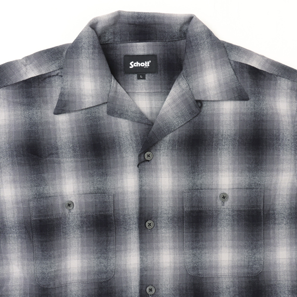 Schott ショット 5220004 オンブレ フランネル チェッ ク シャツ メンズ トップス 秋冬 コットンの画像