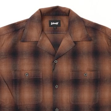 Schott ショット 5220004 オンブレ フランネル チェッ ク シャツ メンズ トップス 秋冬 コットンの画像