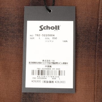 Schott ショット 5220004 オンブレ フランネル チェッ ク シャツ メンズ トップス 秋冬 コットンの画像
