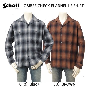 Schott ショット 5220004 オンブレ フランネル チェッ ク シャツ メンズ トップス 秋冬 コットンの画像