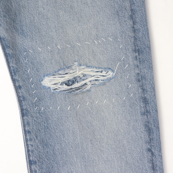 LEVI'S リーバイス 00501-3736 501 ストレート ダメージ リペア加工 赤耳 セルビッジ ダメージ加工 L32の画像