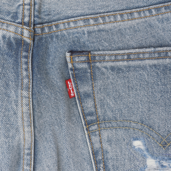 LEVI'S リーバイス 00501-3736 501 ストレート ダメージ リペア加工 赤耳 セルビッジ ダメージ加工 L32の画像