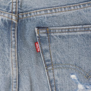 LEVI'S リーバイス 00501-3736 501 ストレート ダメージ リペア加工 赤耳 セルビッジ ダメージ加工 L32の画像
