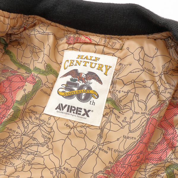 AVIREX アヴィレックス 783-5952601 50th Anniversary MA-1 シグネチャービッグロゴ レディース アウター リバーシブル 中綿 の画像