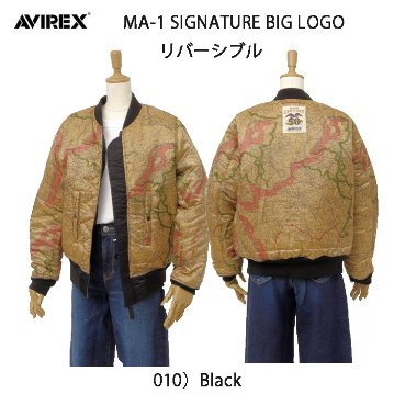 AVIREX アヴィレックス 783-5952601 50th Anniversary MA-1 シグネチャービッグロゴ レディース アウター リバーシブル 中綿 の画像