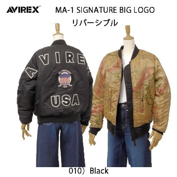 AVIREX アヴィレックス 783-5952601 50th Anniversary MA-1 シグネチャービッグロゴ レディース アウター リバーシブル 中綿 の画像