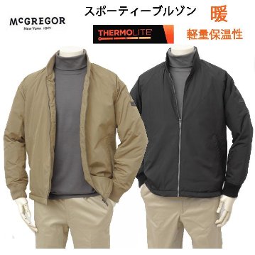 McGREGOR マグレガー メンズ  111135602 中綿ジャンアー ショートブルゾン ジャケット 暖 サーモライト スポーティー ブルゾンブルゾン 防寒ジャケットの画像