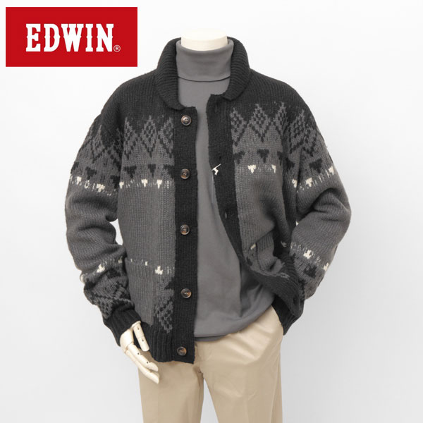 EDWIN エドウィン et6155 カウチン カーディガン セーター メンズ cowichan 秋 冬の画像