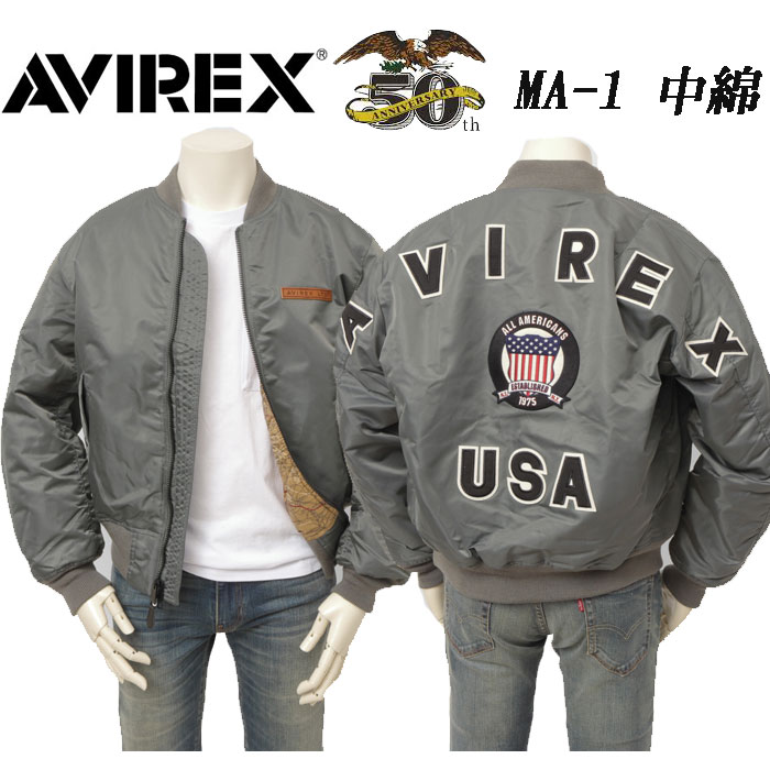 AVIREX アビレックス MA-1 783-5952019 50th Anniversary MA-1 SIGNATURE BIG LOGO メンズ アウター ミリタリ― 中綿 防寒 リバーシブルの画像