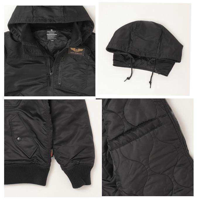 Valley apparel バリーアパレル VA5001 HOODED RIB FLIGHT フーデッドリブジャケット ミりタリー alpha サーモライト 暖かファブリック ブルゾン　ジャケット　の画像