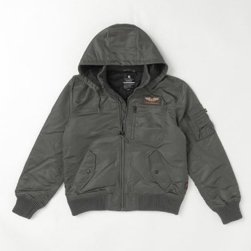 Valley apparel バリーアパレル VA5001 HOODED RIB FLIGHT フーデッドリブジャケット ミりタリー alpha サーモライト 暖かファブリック ブルゾン　ジャケット　の画像
