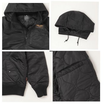 Valley apparel バリーアパレル VA5001 HOODED RIB FLIGHT フーデッドリブジャケット ミりタリー alpha サーモライト 暖かファブリック ブルゾン　ジャケット　の画像