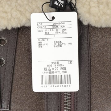 VALLEY APPAREL VA5003 フェイクムートン FAKEMOUTON B-3 バレーアパレル アウター 防寒 ミリタリー の画像