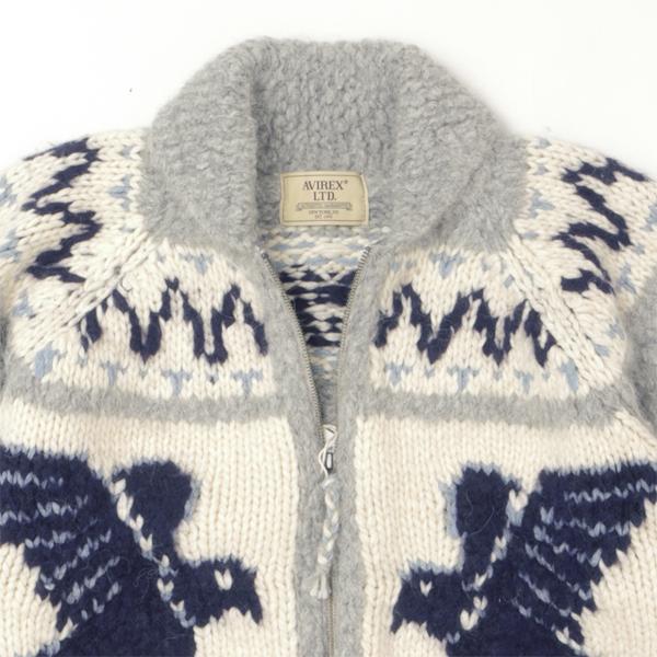 AVIREX アビレックス 783-5240002 382)OXFORD HAND MADE ALPACA COWCHIN "ICON OF FLYINGS"  ジップアップカウチンセーター の画像