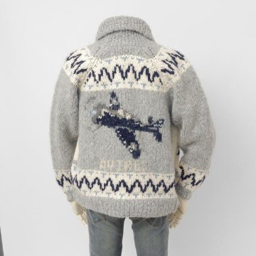 AVIREX アビレックス 783-5240002 382)OXFORD HAND MADE ALPACA COWCHIN "ICON OF FLYINGS"  ジップアップカウチンセーター の画像