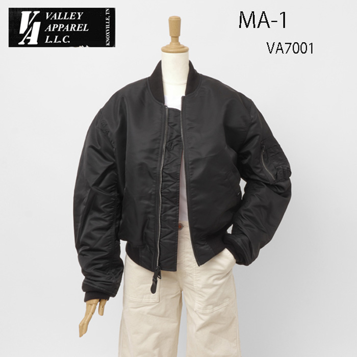 Valley apparel バレイアパレル レディース VA7001 MA-1 ショートナイロンジャケット アウターの画像