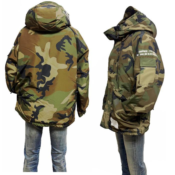 AVIREX アビレックス カスタム　ダウンジャケット　ミリタリジャケット　783-5253003 TYPE Down Jacket ECWCS　ブルゾン　暖　冬物　パーカー　羽毛　コートの画像