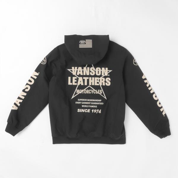 VANSON バンソン ボンディング　ジップパーカー ジャケット　ブルゾン 刺繍 バイカー アメカジ ストリート 防風、撥水、保温　3機能の画像