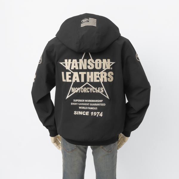 VANSON バンソン ボンディング　ジップパーカー ジャケット　ブルゾン 刺繍 バイカー アメカジ ストリート 防風、撥水、保温　3機能の画像