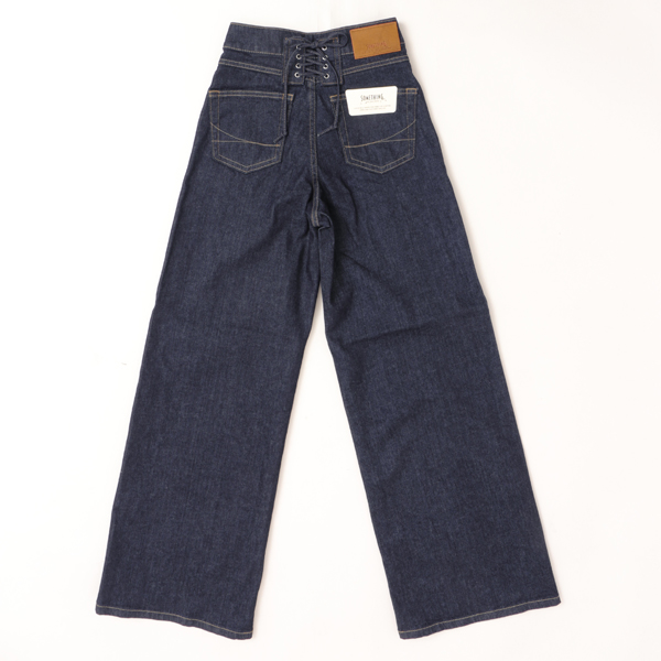 Something サムシング SEA580 LISA レースアップ ワイド デニム パンツ レディースの画像