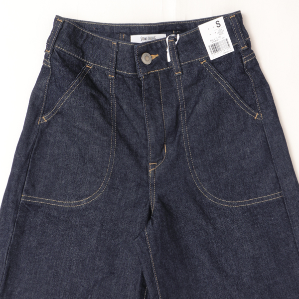 Something サムシング SEA580 LISA レースアップ ワイド デニム パンツ レディースの画像