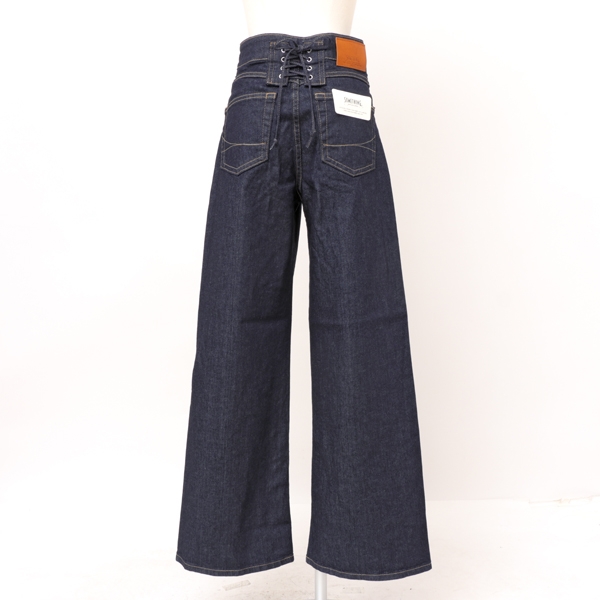 Something サムシング SEA580 LISA レースアップ ワイド デニム パンツ レディースの画像