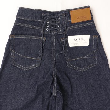 Something サムシング SEA580 LISA レースアップ ワイド デニム パンツ レディースの画像